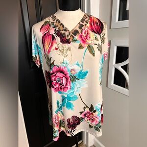 Floral V-Neck Women's Top